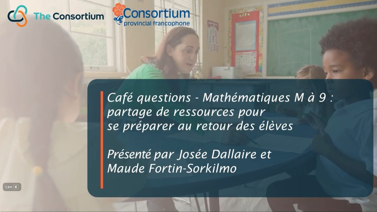 Vidéo : Mathématiques M à 9, partage de ressources